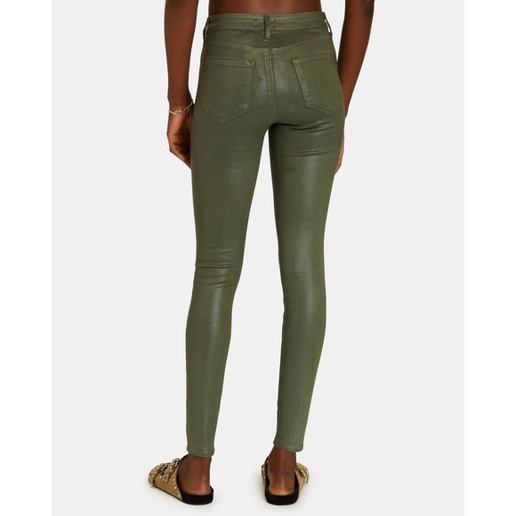 L'agence Women's Hunter Green Coated High Rise Skinny Jeans Size 25 NWOT - Picture 8 of 16